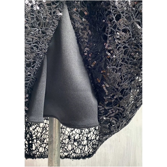 JASMINE BLACK LABEL Grace Sequin Lace V Neck Dress - Picture 7 of 8